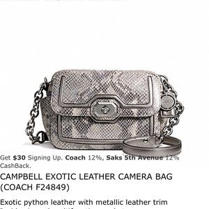 Coach Campbell Exotic leather camera bag F24849